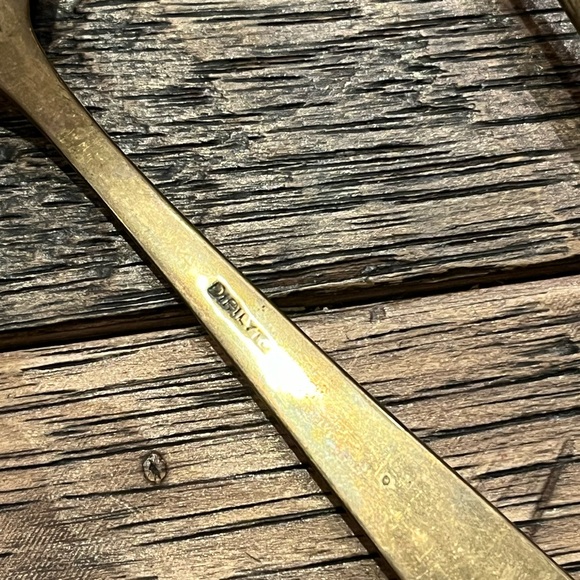 Vintage Dirigold Dirilyte Gold Brass Dinner Fork and Soup Spoons - Picture 2 of 3